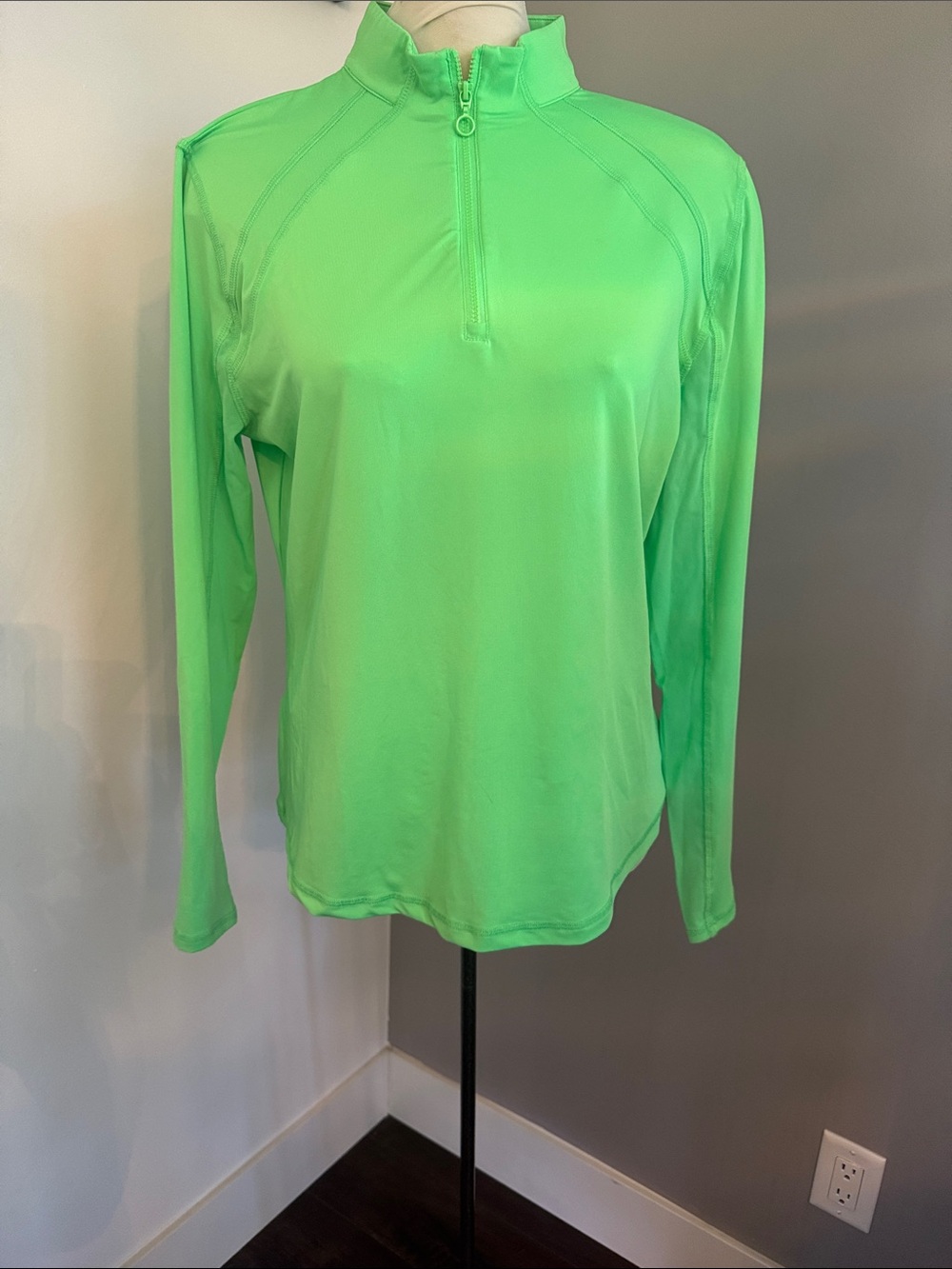 PGA Tour Neon Green Half-Zip Performance Pullover